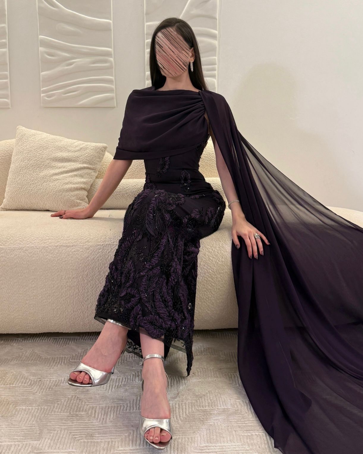 فستان سهرة ليلكي