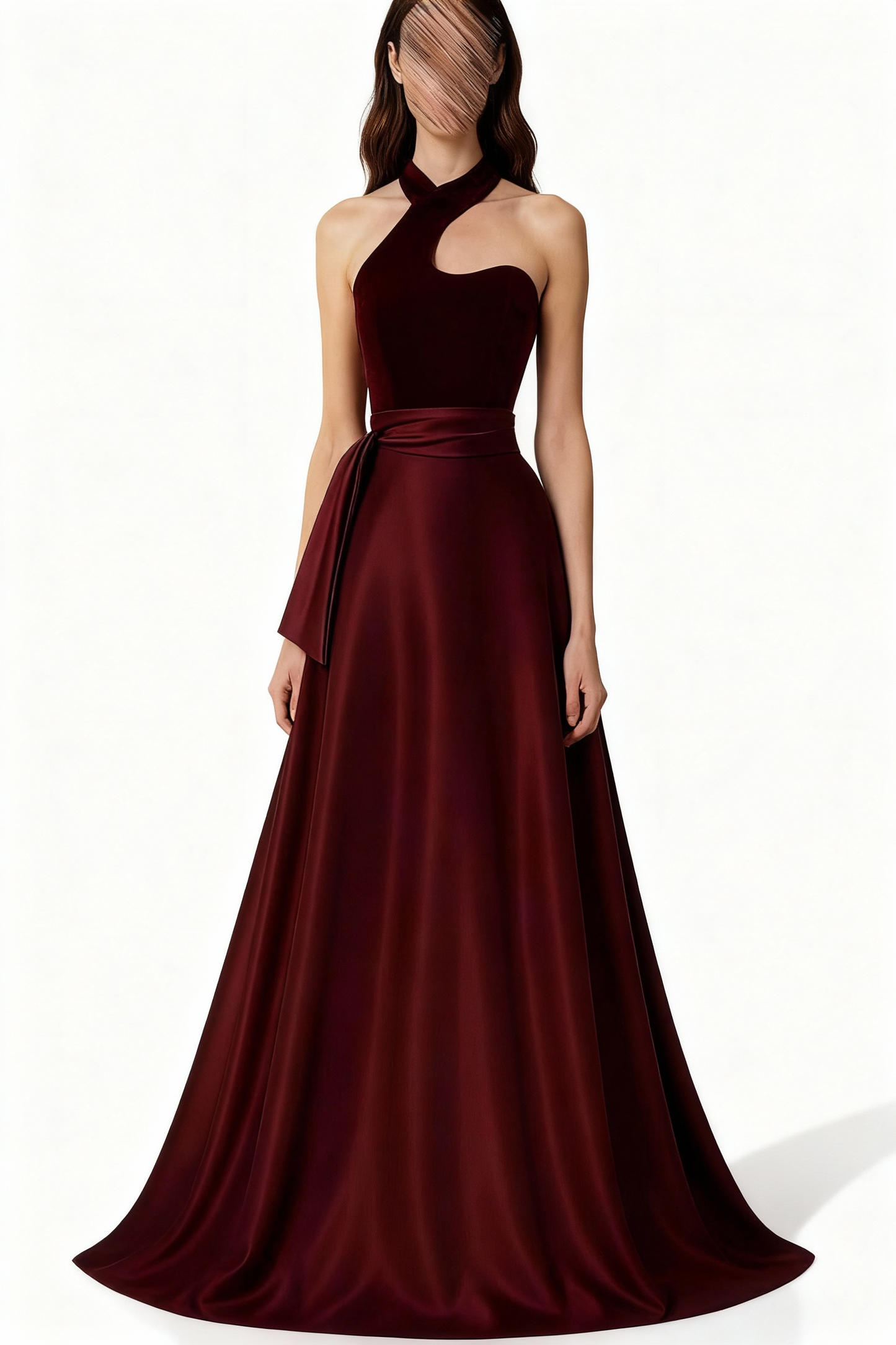 فستان عودي مخملي