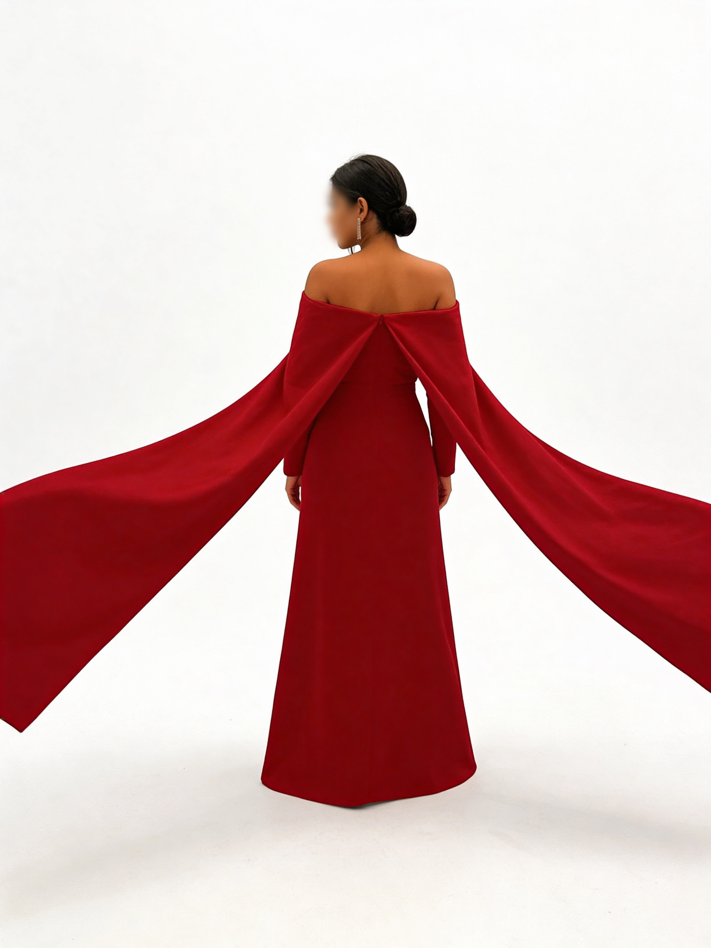 فستان احمر اوف شولدر