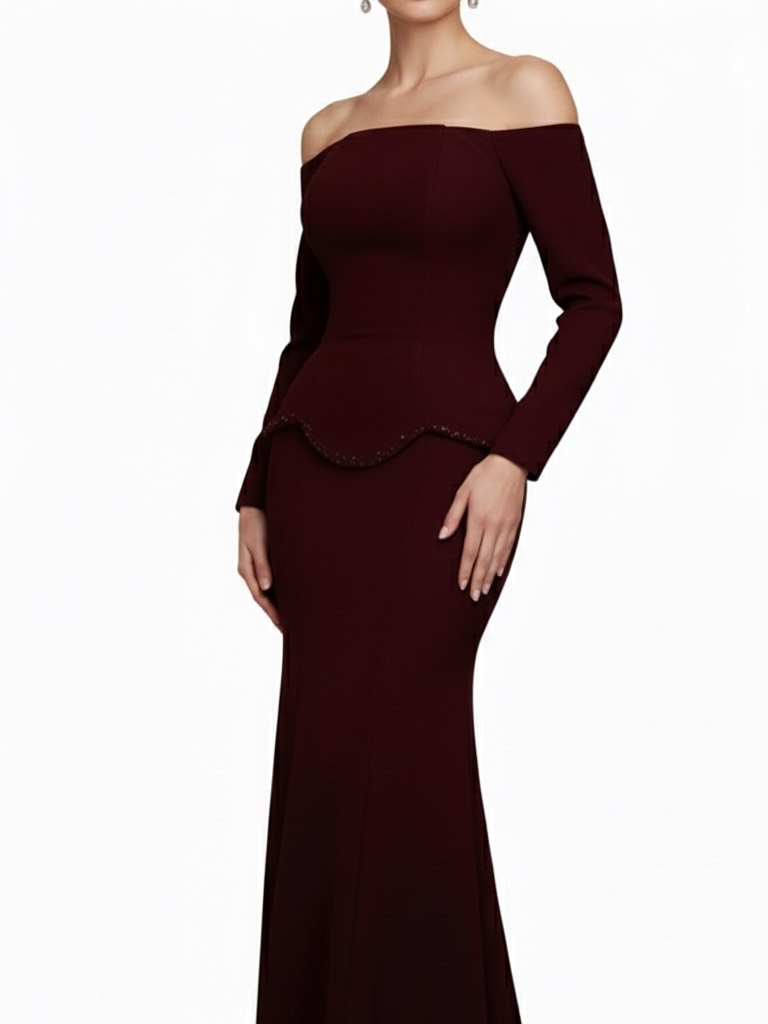 فستان سهرة خمري