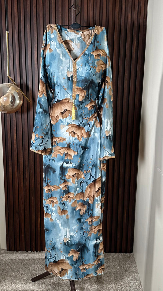 جلابية حرير مشجر