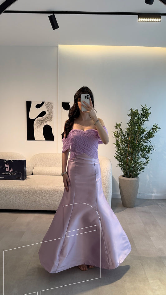 فستان سواريه ليلكي ناعم