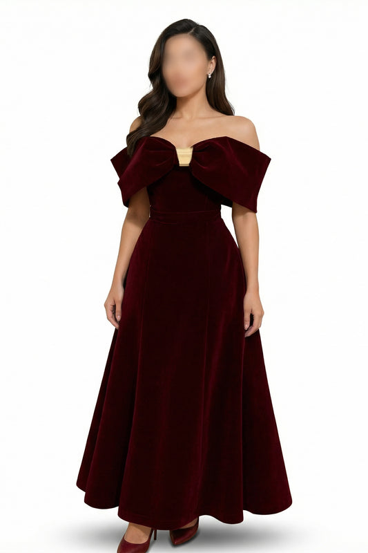 فستان سهرة مخمل