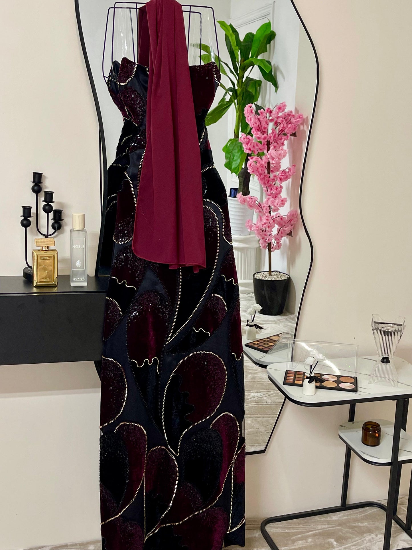 فستان سواريه بشال