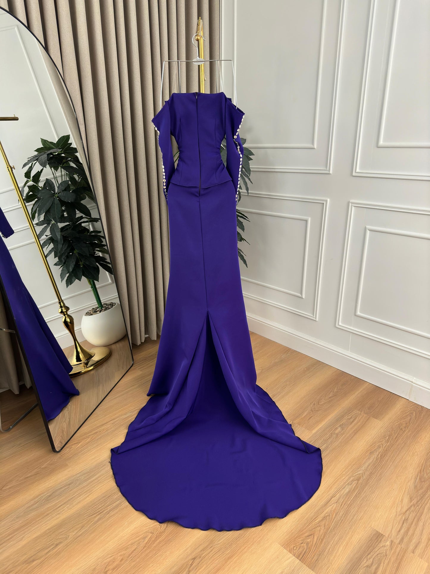 فستان ارجواني اوف شولدر