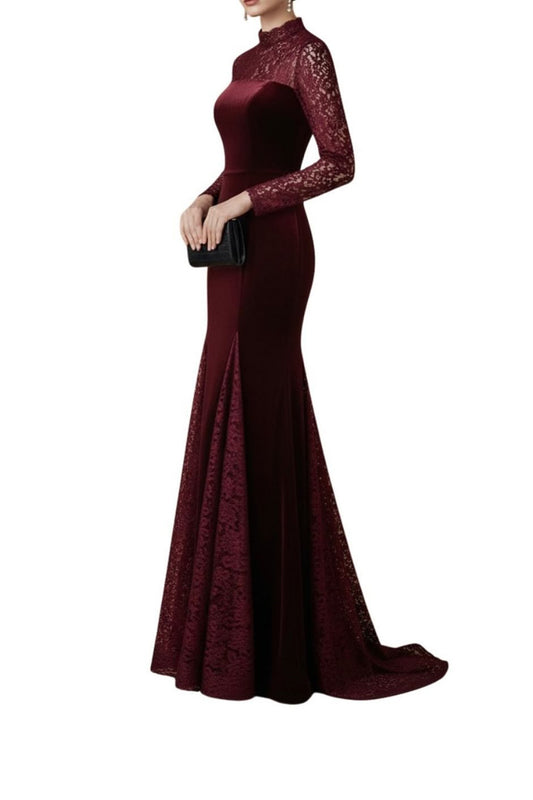 فستان خمري مخملي