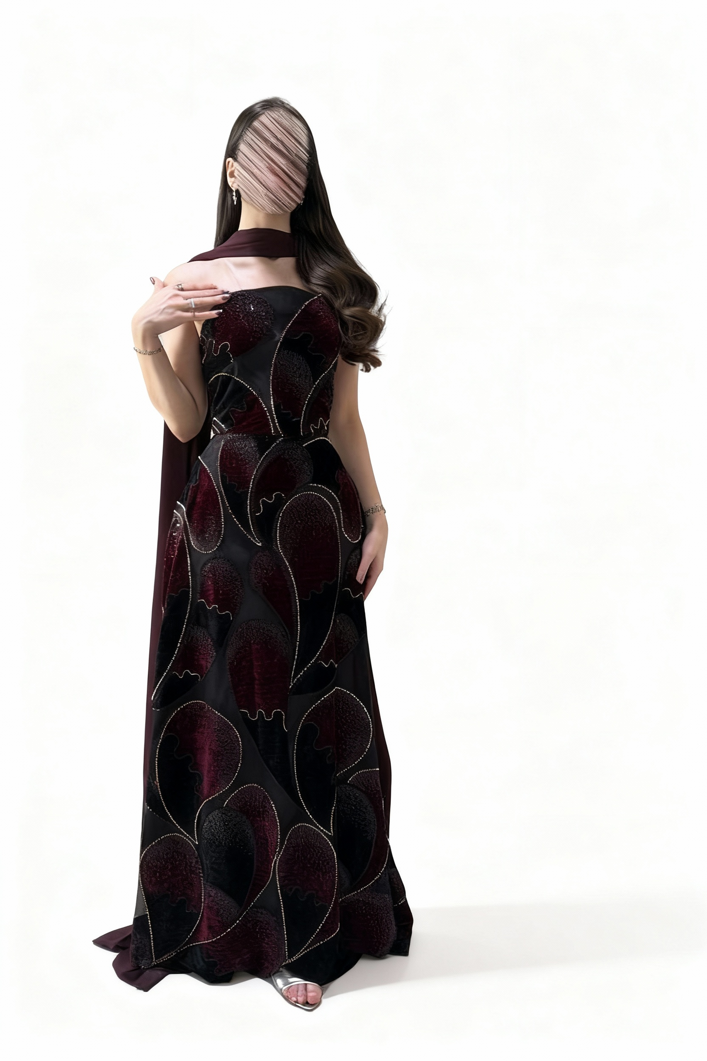 فستان سواريه بشال