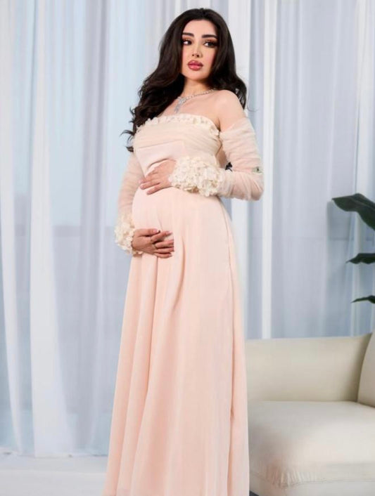 فستان حوامل بيج