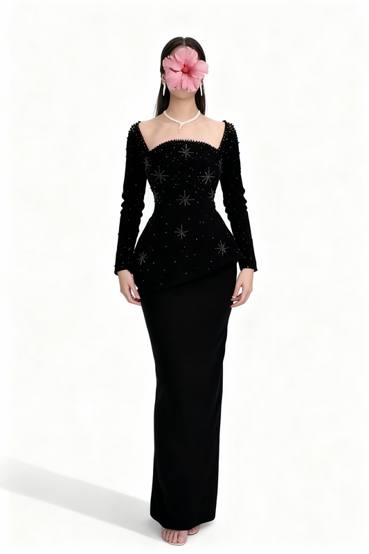 فستان اسود انيق