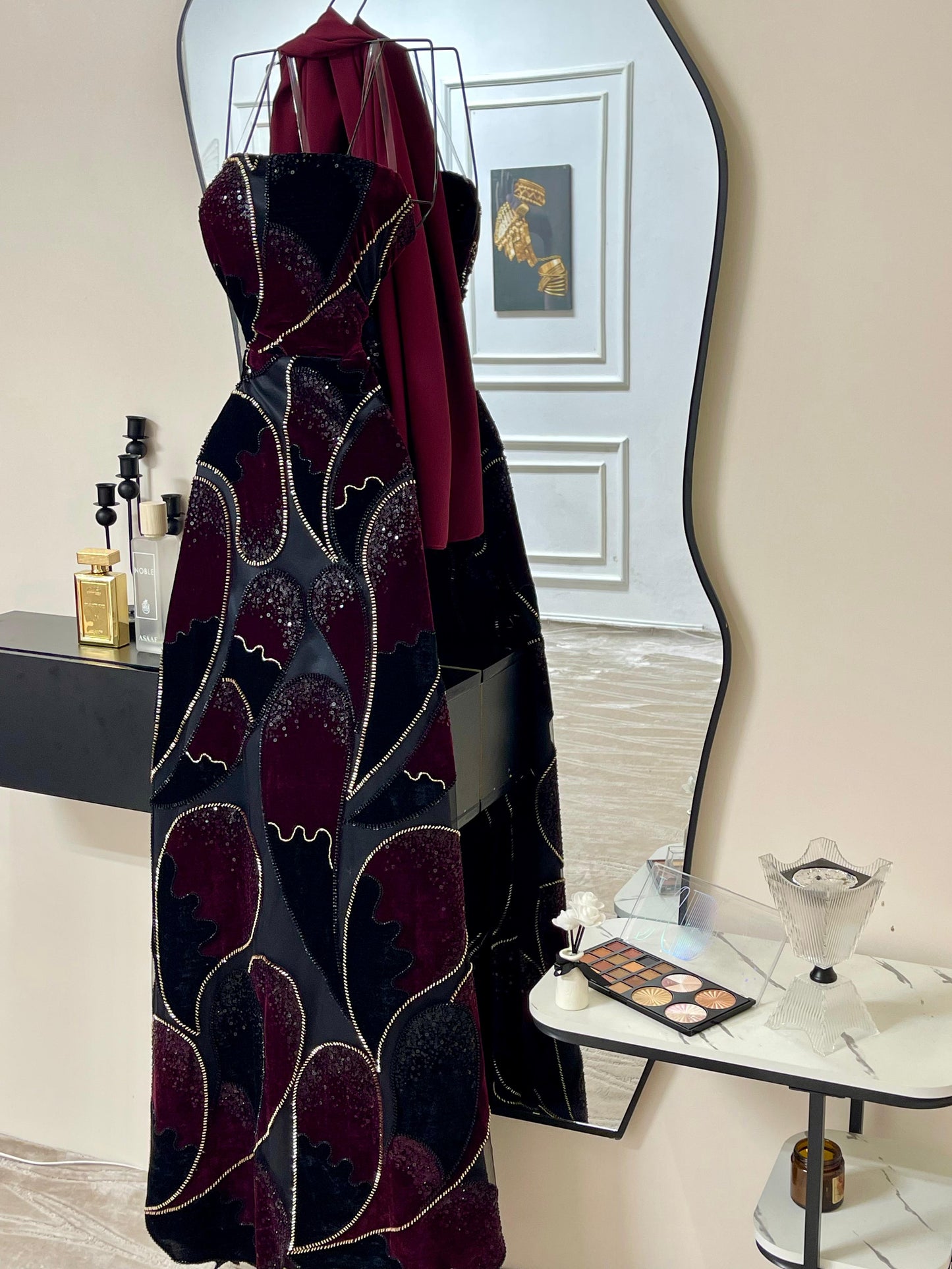 فستان سواريه بشال