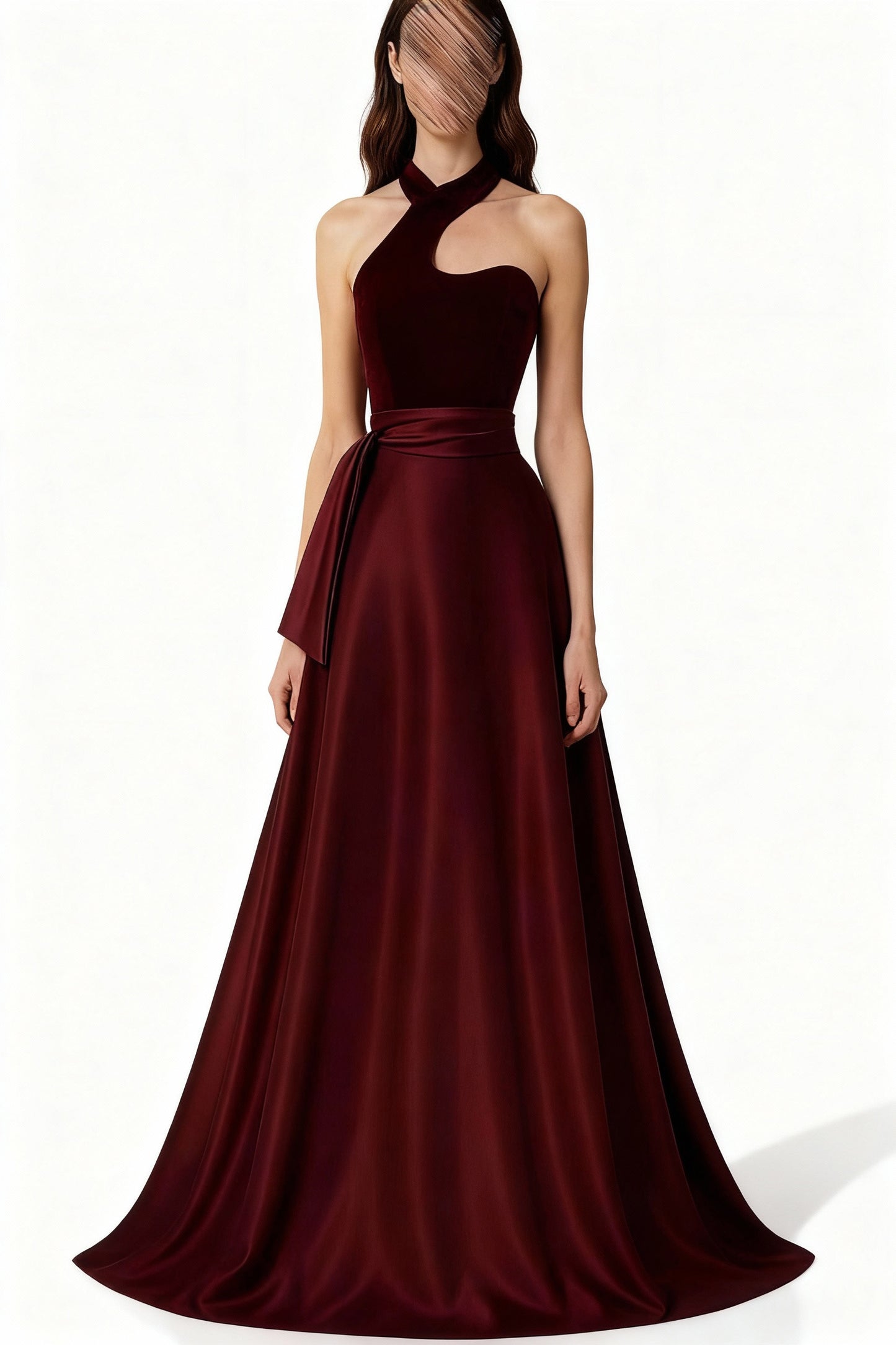 فستان عودي مخملي