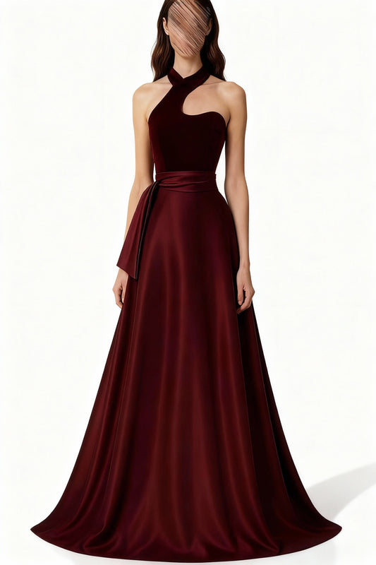 فستان عودي مخملي