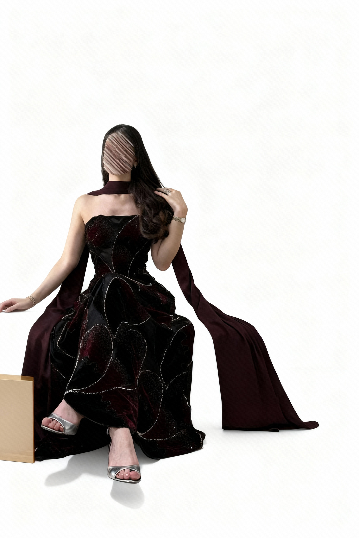 فستان سواريه بشال