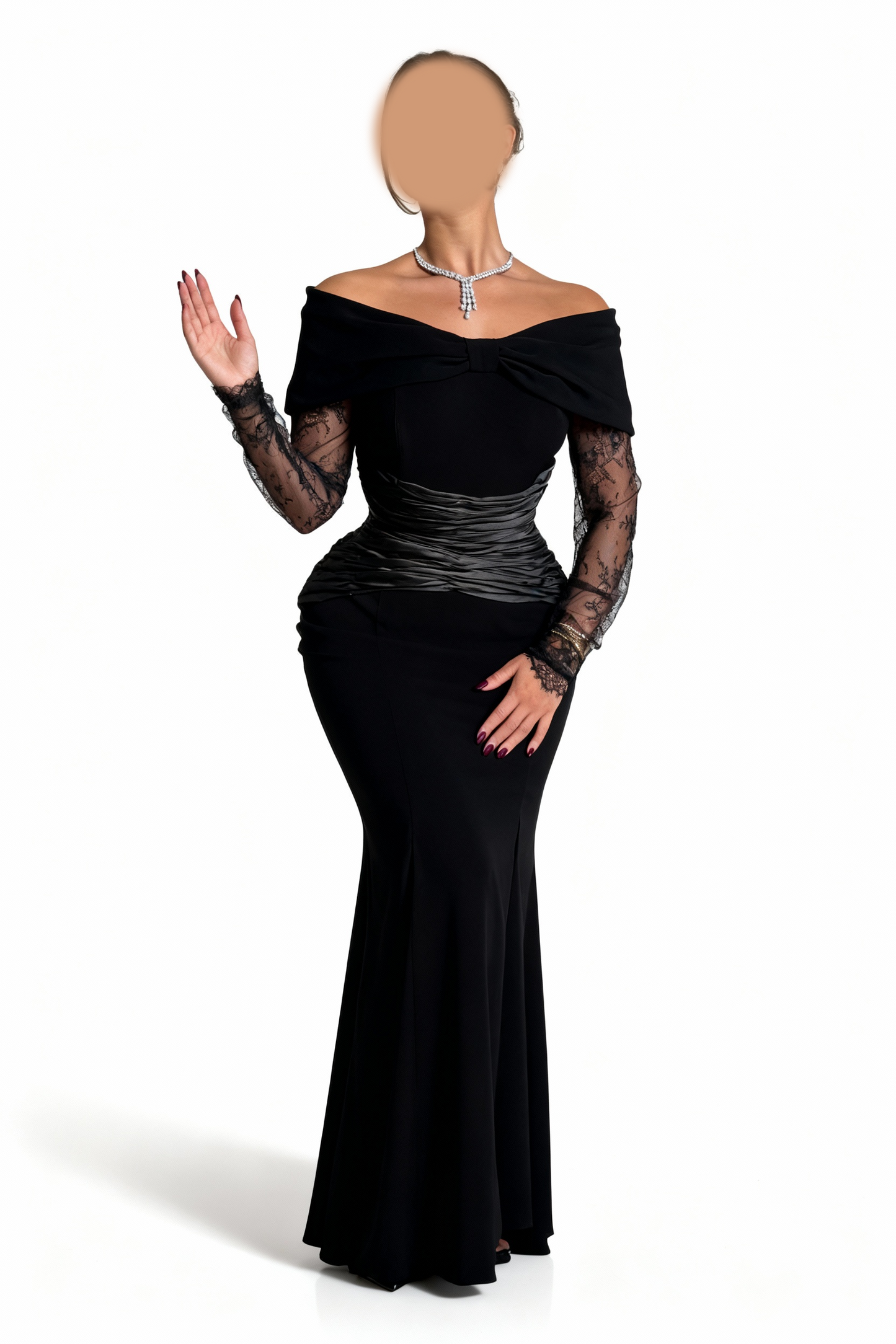 فستان اسود طويل