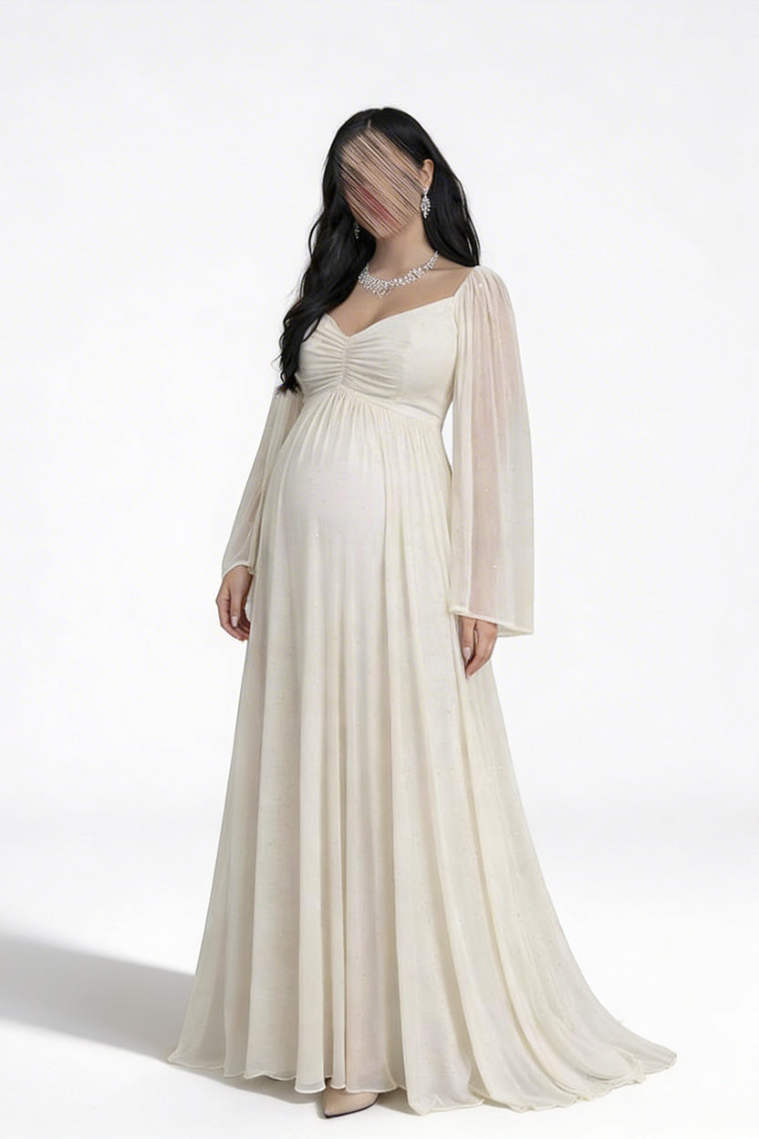 فستان أبيض لامع