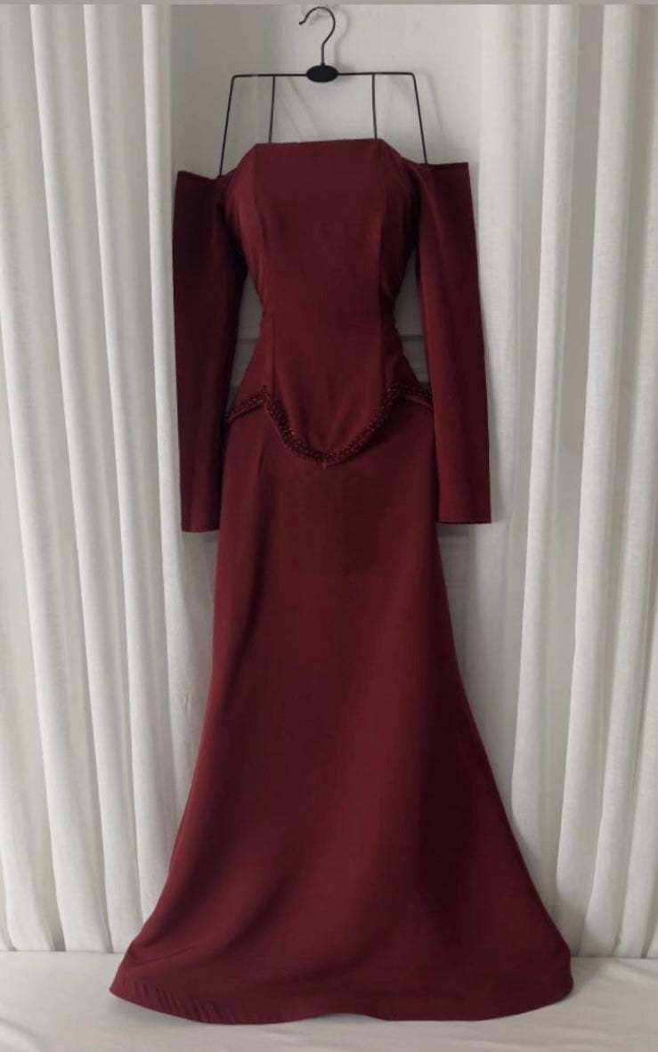 فستان سهرة خمري