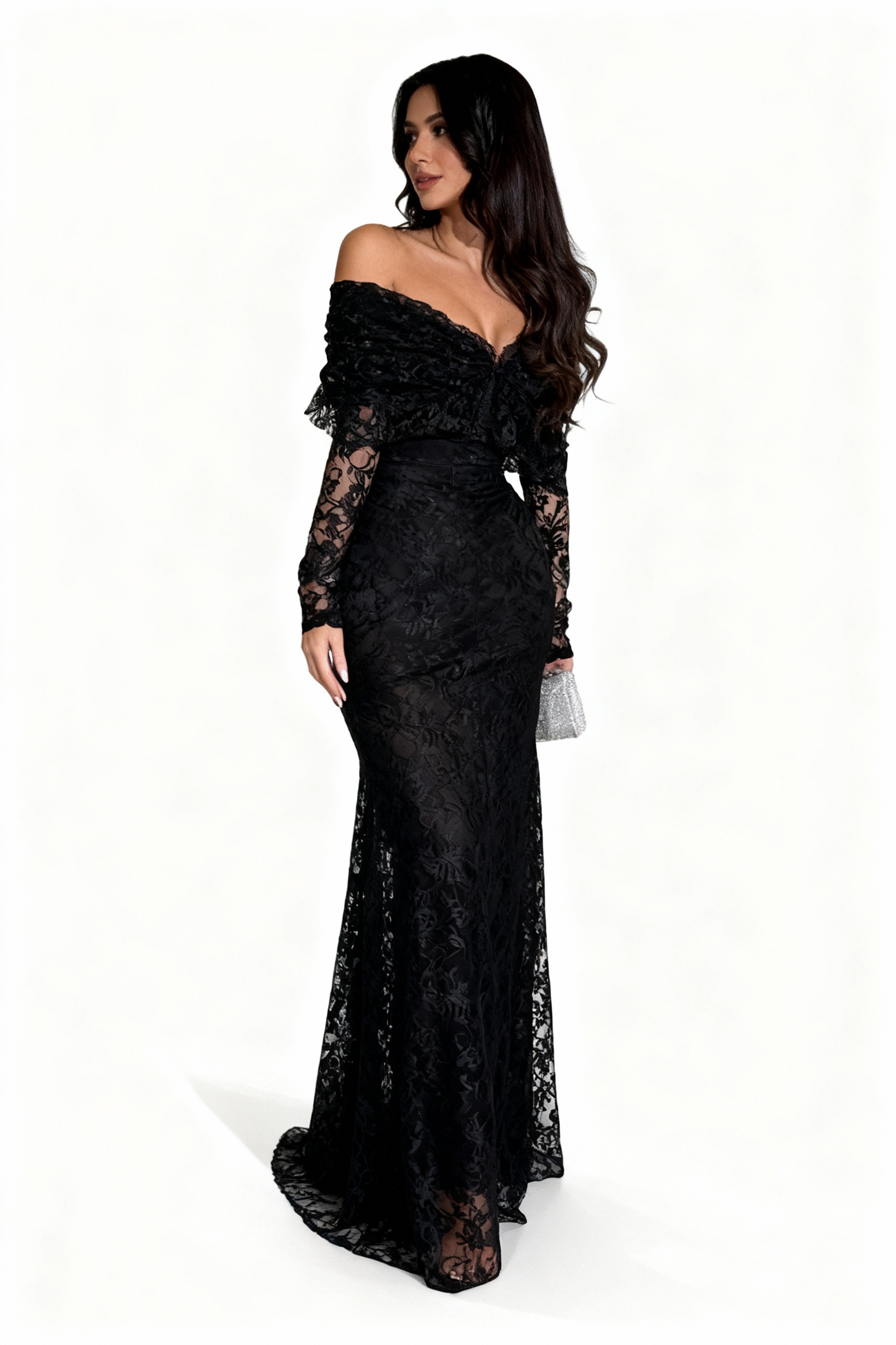 فستان دانتيل اسود