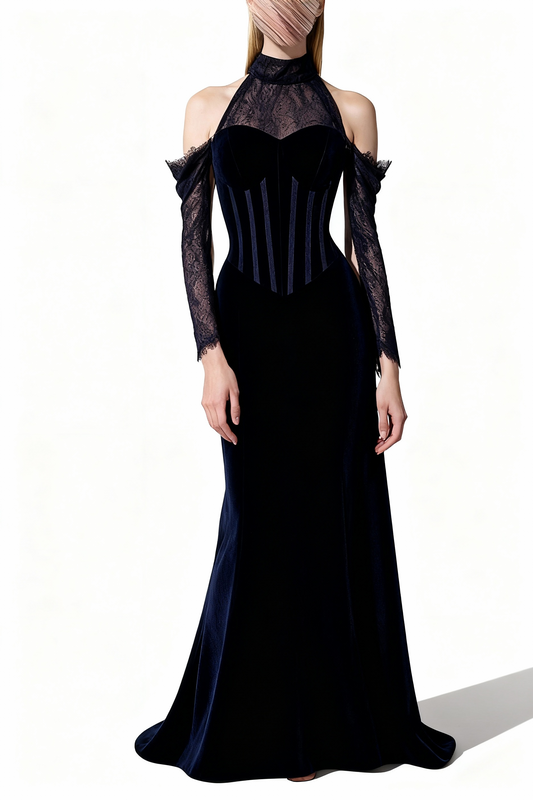 فستان كحلي عميق