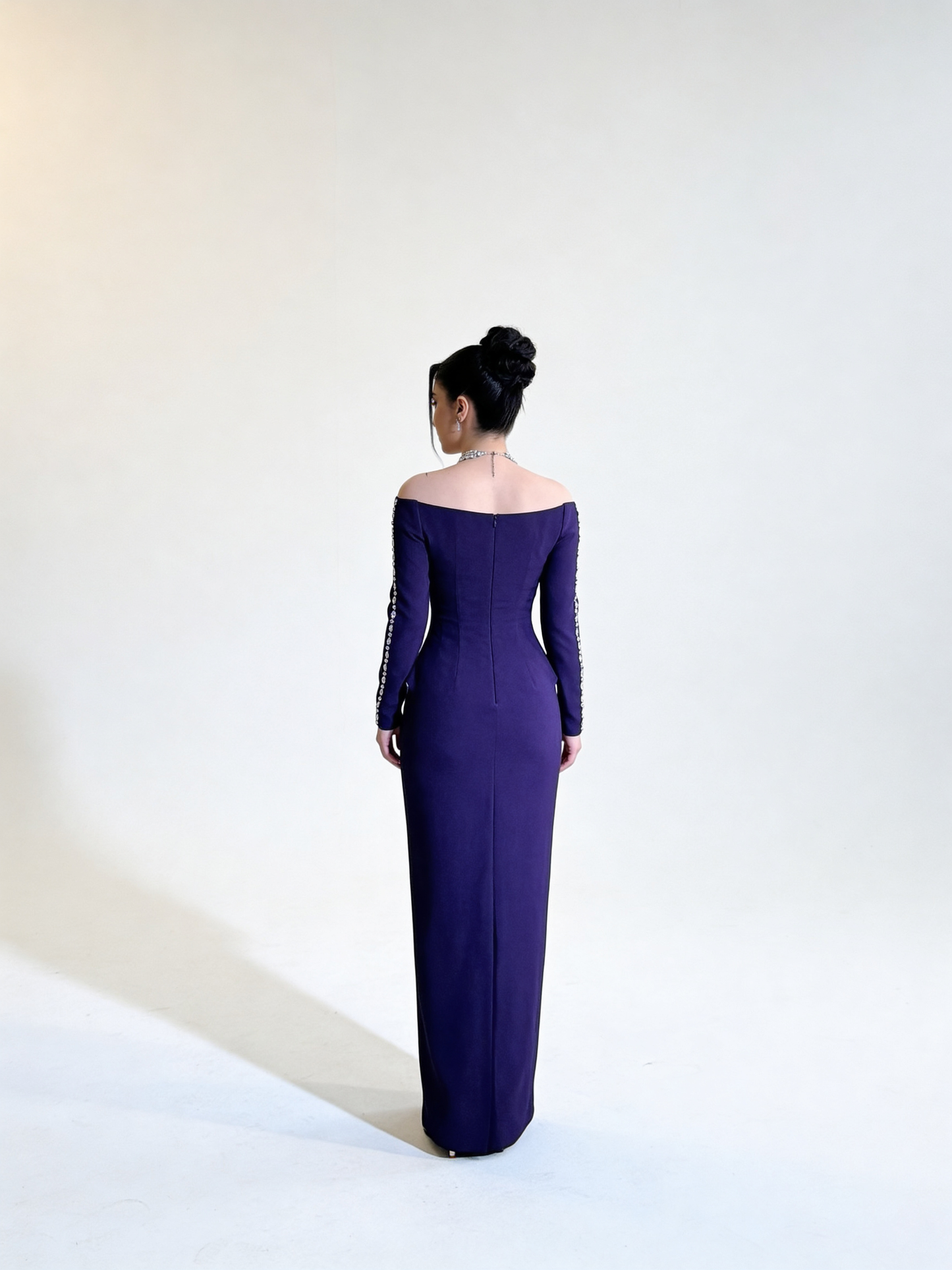 فستان ارجواني اوف شولدر