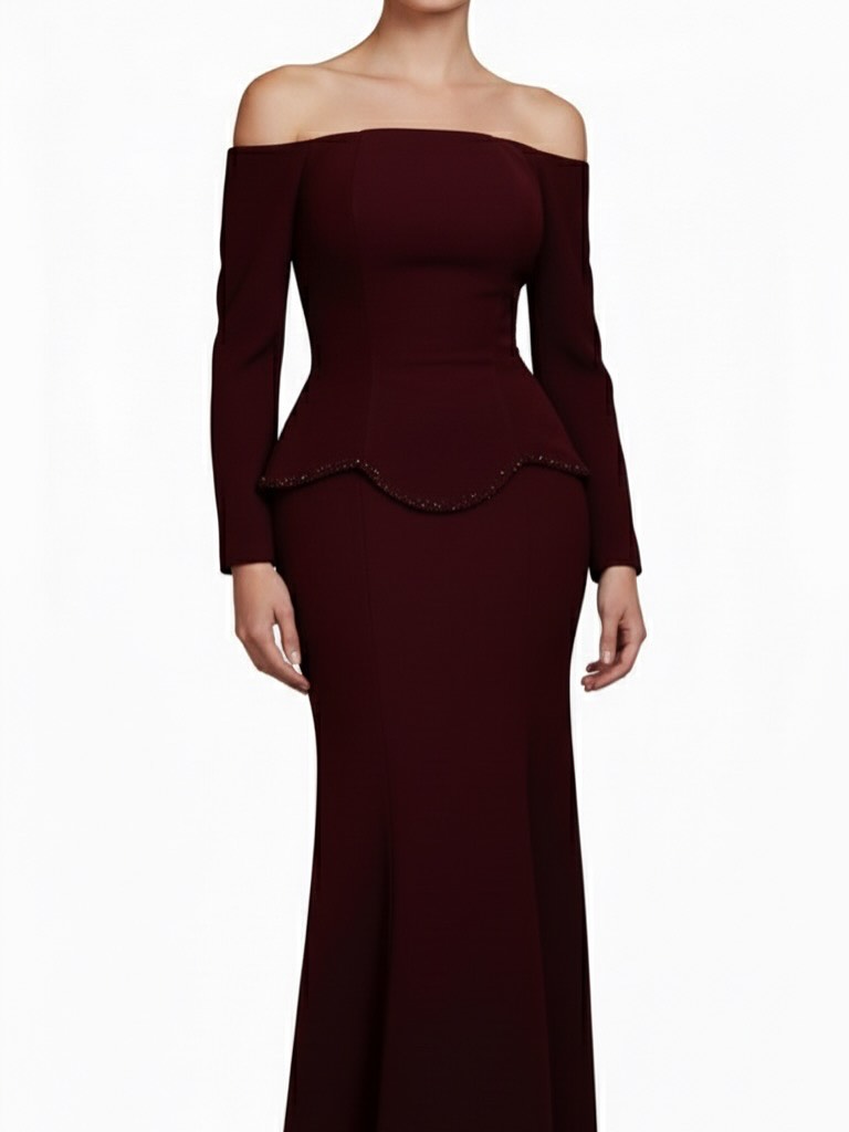 فستان سهرة خمري